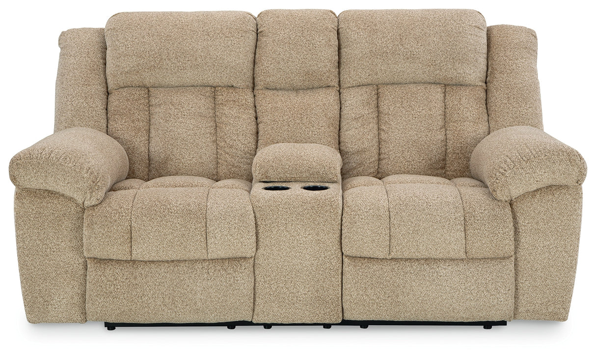 Tip-Off Wheat Power Reclining Loveseat