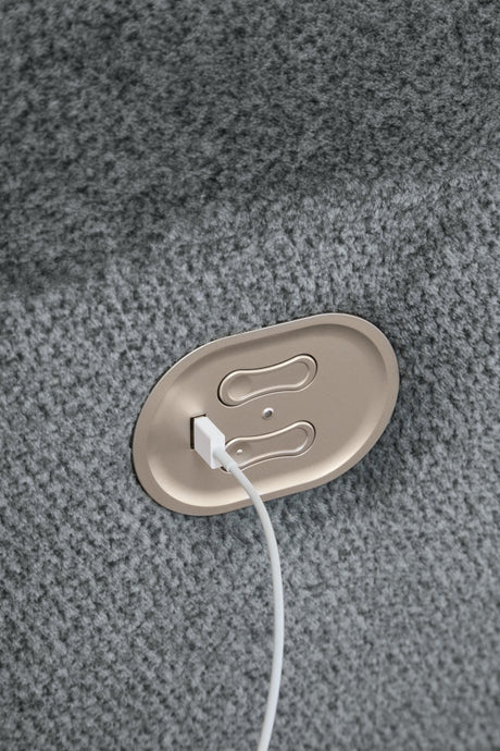 Tip-Off Slate Dual Power Reclining Loveseat by Ashley at Eve Furniture