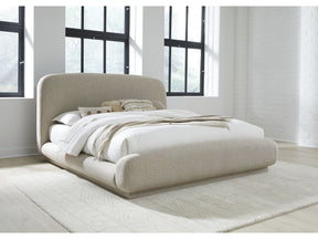 Tirimbina Hyena Queen Chenille Upholstered Platform Bed by Modus Furniture at Eve Furniture