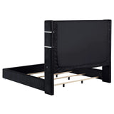 Tisdall Black 67-inch Upholstered Eastern King Fireplace Bed by Coaster at Eve Furniture