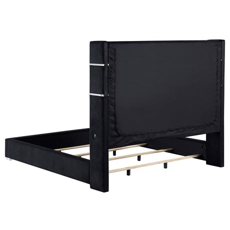 Tisdall Black 67-inch Upholstered Queen Fireplace Bed by Coaster at Eve Furniture