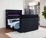 Tisdall Black California King Flame Visualizer TV Bed by Coaster at Eve Furniture