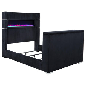 Tisdall Black California King Flame Visualizer TV Bed by Coaster at Eve Furniture