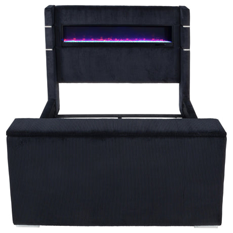 Tisdall Black California King Flame Visualizer TV Bed by Coaster at Eve Furniture