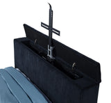 Tisdall Black Eastern King Flame Visualizer Wingback TV Bed by Coaster at Eve Furniture