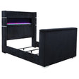 Tisdall Black Eastern King Flame Visualizer Wingback TV Bed by Coaster at Eve Furniture