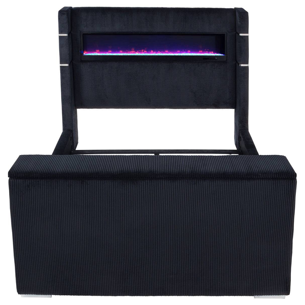 Tisdall Black Queen Flame Visualizer Wingback TV Bed by Coaster at Eve Furniture