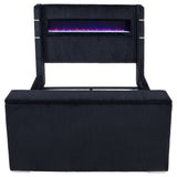Tisdall Black Queen Flame Visualizer Wingback TV Bed by Coaster at Eve Furniture