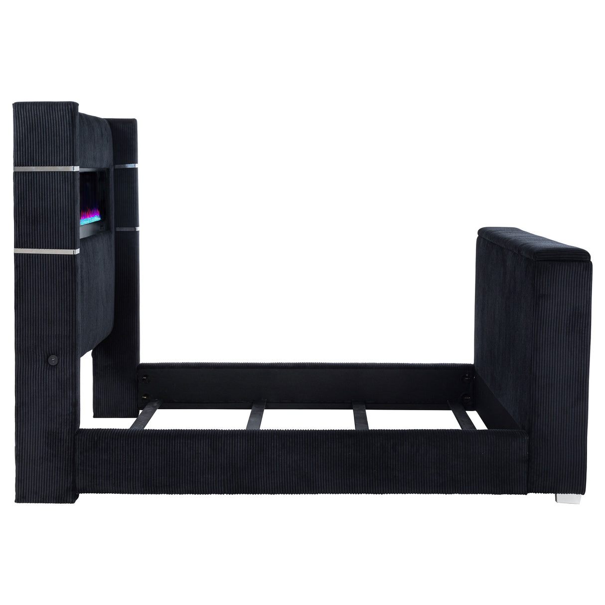 Tisdall Black Queen Flame Visualizer Wingback TV Bed by Coaster at Eve Furniture
