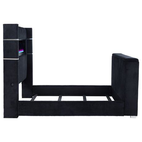 Tisdall Black Queen Flame Visualizer Wingback TV Bed by Coaster at Eve Furniture