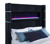 Tisdall Black Queen Flame Visualizer Wingback TV Bed by Coaster at Eve Furniture