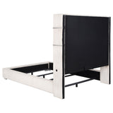 Tisdall Cream 67-inch Upholstered Eastern King Fireplace Bed by Coaster at Eve Furniture