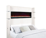 Tisdall Cream 67-inch Upholstered Queen Fireplace Bed by Coaster at Eve Furniture
