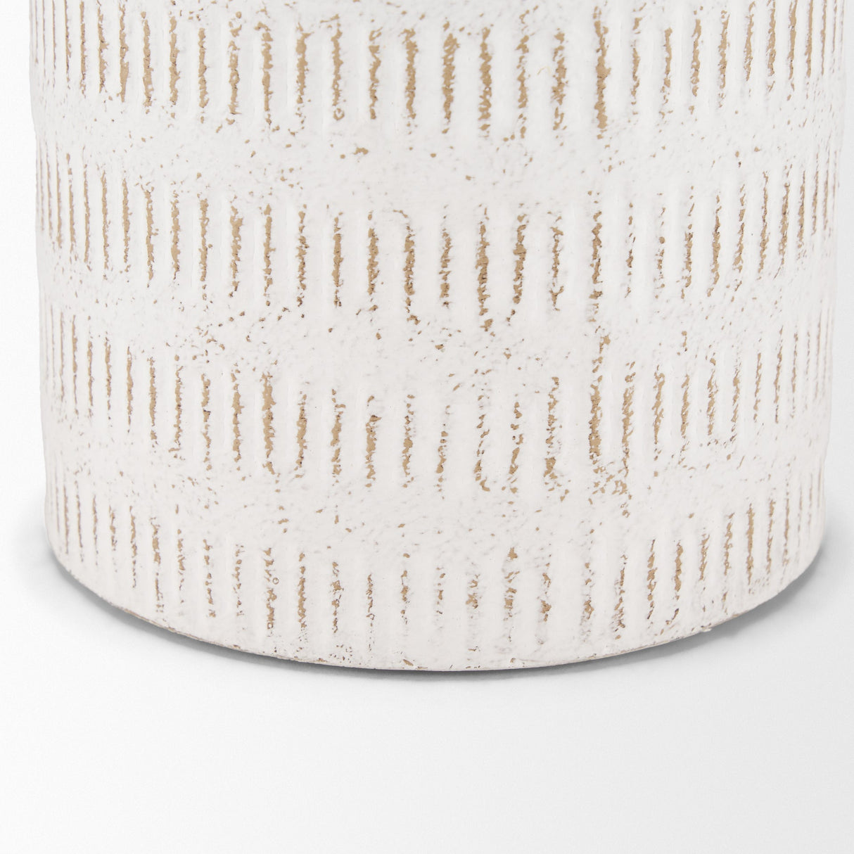 Tisha Large White W/ Terracotta Distressing Metal Vase by Mercana at Eve Furniture