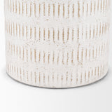 Tisha Large White W/ Terracotta Distressing Metal Vase by Mercana at Eve Furniture