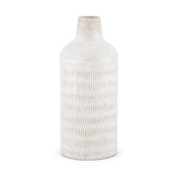 Tisha Large White W/ Terracotta Distressing Metal Vase by Mercana at Eve Furniture