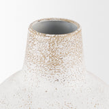 Tisha Small White W/ Terracotta Distressing Metal Vase by Mercana at Eve Furniture