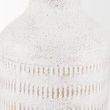 Tisha Small White W/ Terracotta Distressing Metal Vase by Mercana at Eve Furniture