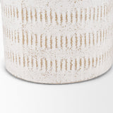 Tisha Small White W/ Terracotta Distressing Metal Vase by Mercana at Eve Furniture