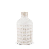 Tisha Small White W/ Terracotta Distressing Metal Vase by Mercana at Eve Furniture