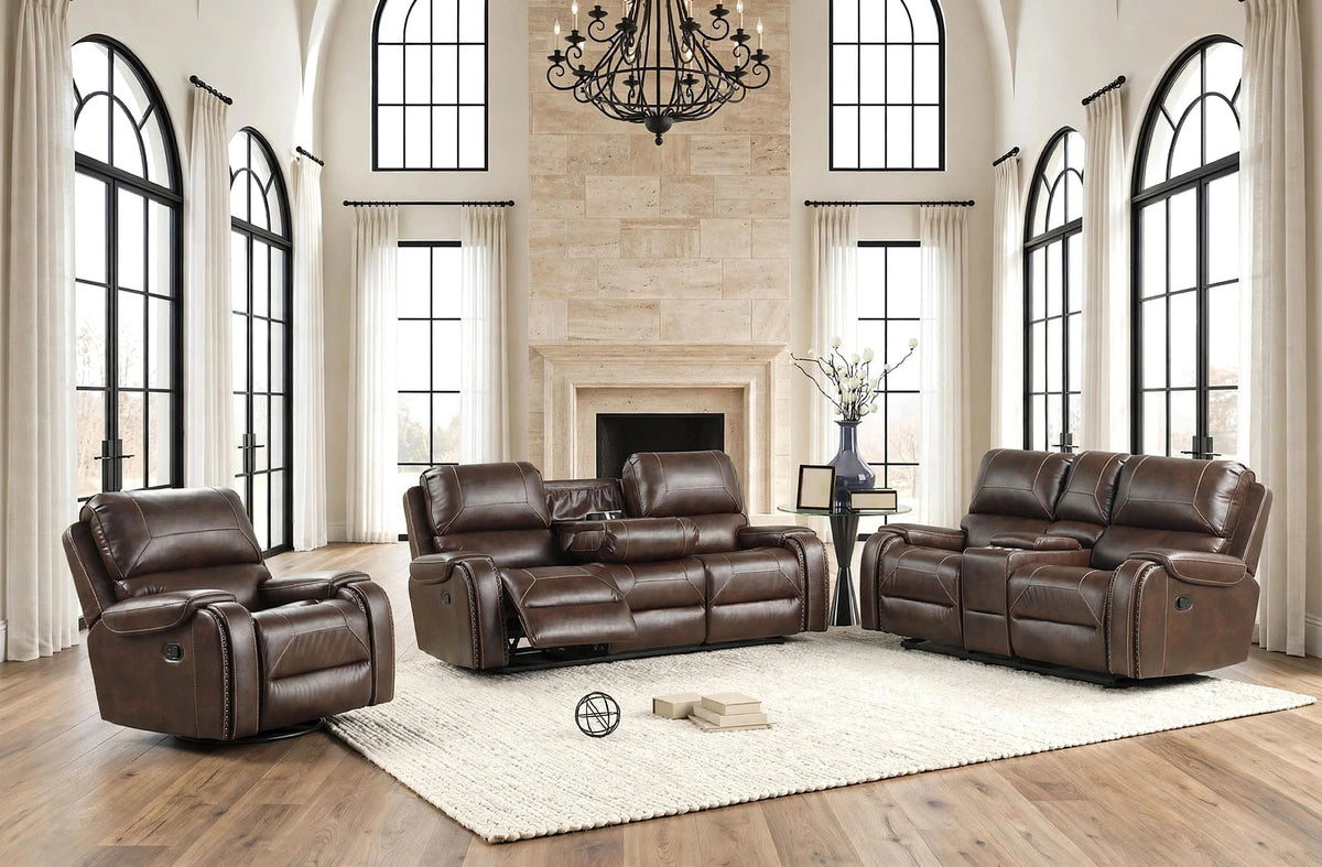 Titan Espresso Oversized 3-Piece Reclining Set