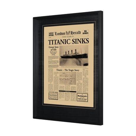 Titanic Sinks by Vintage Collection a Hand Embelished Textured Framed Art Photo Matted under Glass by Mercana at Eve Furniture