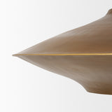 Titus 1-Light Brass Finished Metal Disc Pendant by Mercana at Eve Furniture