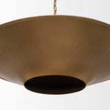 Titus 1-Light Brass Finished Metal Disc Pendant by Mercana at Eve Furniture