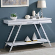 Titus White/Chrome Sofa Table by Furniture of America at Eve Furniture