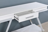 Titus White/Chrome Sofa Table by Furniture of America at Eve Furniture