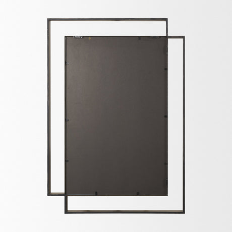 Tiva Rectangular Dual Brushed Gold Metal Framed Mirror by Mercana at Eve Furniture