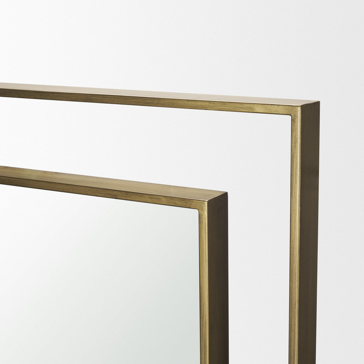 Tiva Rectangular Dual Brushed Gold Metal Framed Mirror by Mercana at Eve Furniture