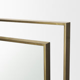 Tiva Rectangular Dual Brushed Gold Metal Framed Mirror by Mercana at Eve Furniture