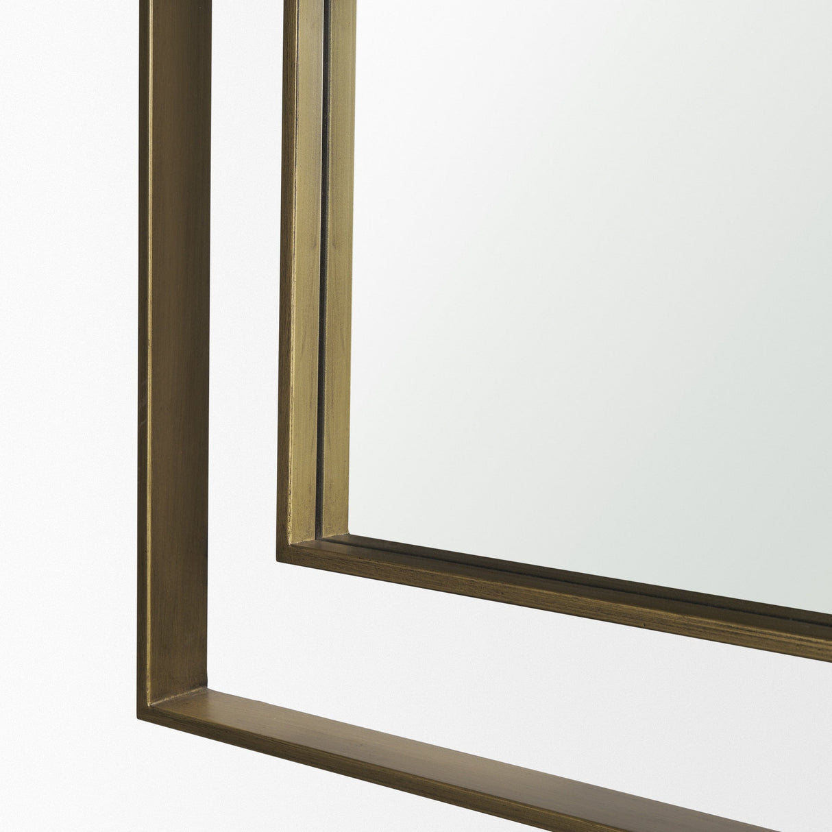 Tiva Rectangular Dual Brushed Gold Metal Framed Mirror by Mercana at Eve Furniture