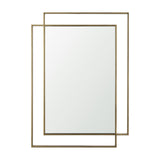 Tiva Rectangular Dual Brushed Gold Metal Framed Mirror by Mercana at Eve Furniture