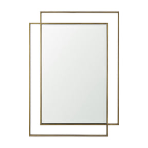 Tiva Rectangular Dual Brushed Gold Metal Framed Mirror by Mercana at Eve Furniture