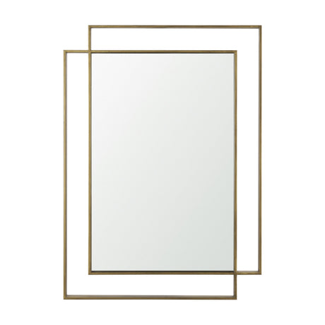 Tiva Rectangular Dual Brushed Gold Metal Framed Mirror by Mercana at Eve Furniture