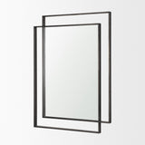 Tiva Rectangular Dual Metal Frame Gunmetal Mirror by Mercana at Eve Furniture