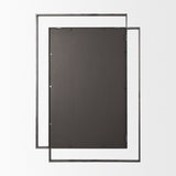 Tiva Rectangular Dual Metal Frame Gunmetal Mirror by Mercana at Eve Furniture