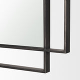 Tiva Rectangular Dual Metal Frame Gunmetal Mirror by Mercana at Eve Furniture