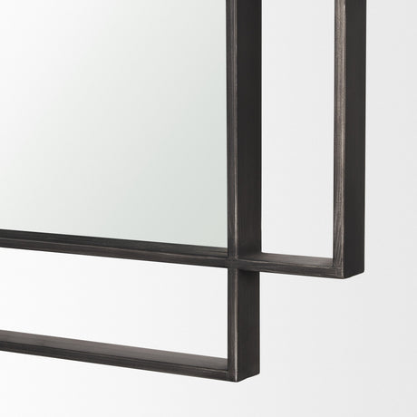 Tiva Rectangular Dual Metal Frame Gunmetal Mirror by Mercana at Eve Furniture