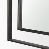 Tiva Rectangular Dual Metal Frame Gunmetal Mirror by Mercana at Eve Furniture