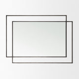 Tiva Rectangular Dual Metal Frame Gunmetal Mirror by Mercana at Eve Furniture