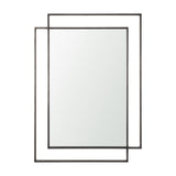 Tiva Rectangular Dual Metal Frame Gunmetal Mirror by Mercana at Eve Furniture