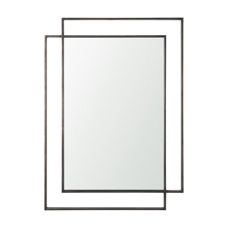 Tiva Rectangular Dual Metal Frame Gunmetal Mirror by Mercana at Eve Furniture