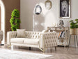 Tivoli Cream Convertible Loveseat by Furnia at Eve Furniture