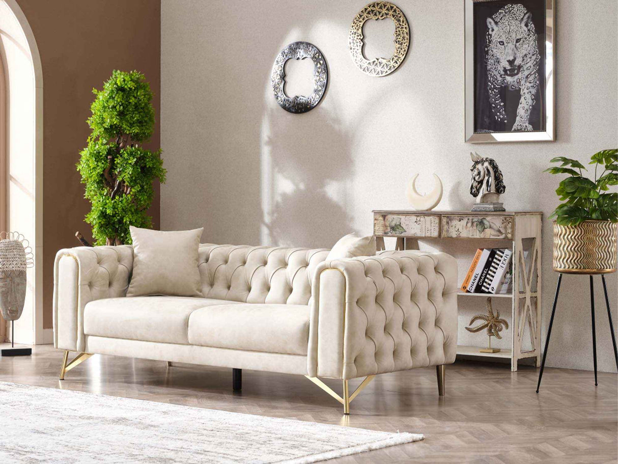 Tivoli Cream Convertible Loveseat by Furnia at Eve Furniture