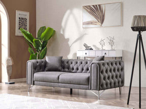 Tivoli Gray Convertible Loveseat by Furnia at Eve Furniture