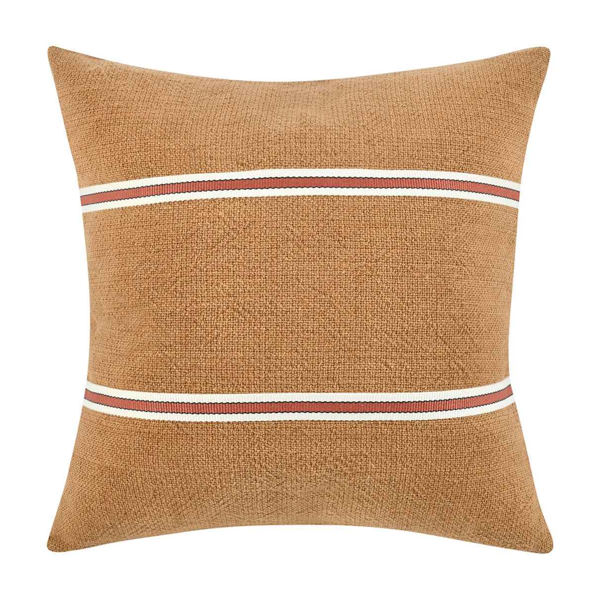 TL Pryce Chestnut Brown/ Terracotta 22x22 Throw Pillow (Set of 2) by Classic Home at Eve Furniture