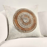 TL Pueblo Chestnut/ Natural Leather 22x22 Throw Pillow (Set of 2) by Classic Home at Eve Furniture